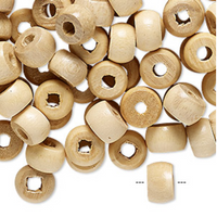Vintage Japanese wood (coated), NATURAL BROWN, 9x6mm rounded rondelle w/ 2.5mm hole, 100 Beads