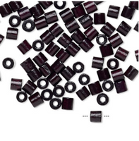 Vintage German wood (dyed / coated), BLACK, 4x4mm round tube, 100 Beads