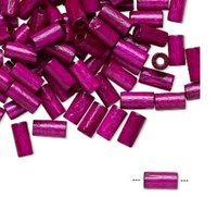 Vintage German wood (dyed / coated), Purple, 8x4mm round tube, 100 Beads