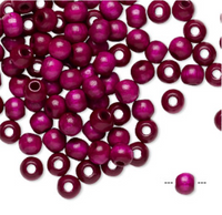 Vintage German wood (dyed/coated), Dark Purple, 4mm round 100 Beads