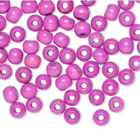 Vintage German wood (dyed/coated), Light Purple, 4mm round 100 Beads