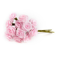 1 inch Ribbon Rose, PINK  bundle of 12