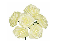 1/2 or 0.5 inch Ribbon Rose, LEMON YELLOW  bundle of 12