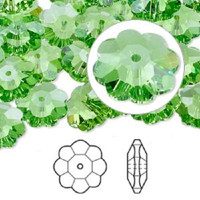 5 Peridot Swarovski® crystal Bead, Marguerite or Margarita Flower, 12x4mm