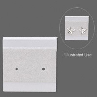 100 Gray Plastic Earring display 1"x1" cards w/velvet flocked front