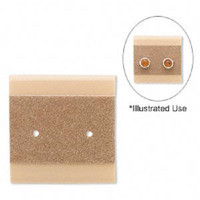 100 Camel or Tan Plastic Earring display 1"x1" cards w/velvet flocked front