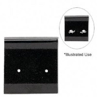 100 Black Plastic Earring display 1"x1" cards w/velvet flocked front