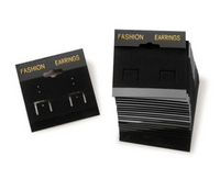 100 Black Plastic FASHION Earring display 2"x2" cards w/velvet flocked front