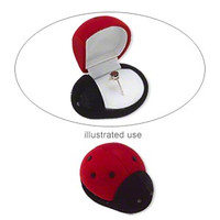 Velvet Ladybug Ring Gift Box  2-1/4 x 1-3/4 x 1-1/2 inches