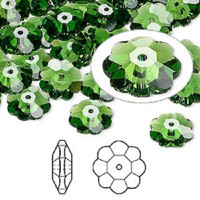 5 Fern Swarovski® crystal Bead, Marguerite or Margarita Flower, 12x4mm