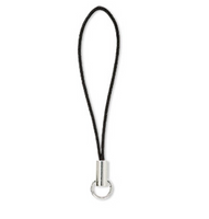 4 Zipper pull, 2-1/4 inches Silver-plated brass and Black nylon