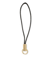 4 Zipper pull, 2-1/4 inches Gold-plated brass and Black nylon