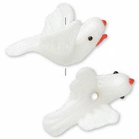 2 Glass Lampworked, Hand Crafted Dove Beads 30x20x10mm