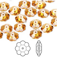 5 Topaz Swarovski® crystal Passions Bead, Marguerite or Margarita Flower, 10x3.5mm