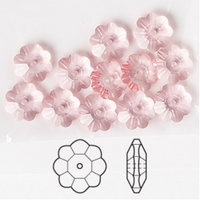 5 Light Rose Swarovski® crystal Bead, Marguerite or Margarita Flower, 8x3mm