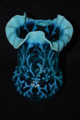 NORTHWOOD BLUE OPALESCENT SPANISH LACE CELERY VASE 1898