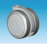 75mm soft twin wheel freewheeling castor with choice of stem in Grey