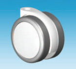 75mm soft twin wheel freewheeling castor with choice of stem in White