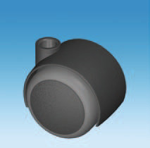 50mm Soft Wheel Castor with a 16mm Tower (the bit through which the stem goes) and a choice of stem options