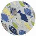 SCHOOL OF FISH HAND HOOKED AREA RUG - 7'6" ROUND - FREE SHIPPING*