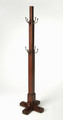 CHESTERFIELD COAT & HAT RACK - HALL TREE - ANTIQUE CHERRY FINISH - FREE SHIPPING*