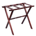LUGGAGE RACKS - MAYFAIR WOODEN LUGGAGE RACK - MAHOGANY FINISH FRAME - BROWN LEATHER STRAPS