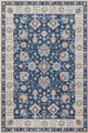 CHELSEA GARDEN ORIENTAL DESIGN RUG - 6'6" x 9' - BLUE & CREAM