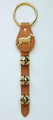 TAN LEATHER BELL STRAP WITH LABRADOR RETRIEVER CHARM & BRASS PLATED BELLS