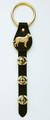BLACK LEATHER BELL STRAP WITH LABRADOR RETRIEVER CHARM & BRASS PLATED BELLS