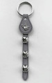 GRAY LEATHER BELL STRAP WITH SNOWMAN CHARM & THREE NICKEL PLATED BELLS - JINGLE BELLS - SLEIGH BELLS