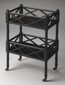 CHINESE CHIPPENDALE STYLE ROLLING BAR CART - BLACK FINISH - FREE SHIPPING*