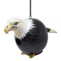 Bald eagle bird house crafted of unendangered Albesia wood and intricately hand painted.