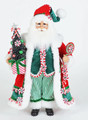 PEPPERMINT CANDY SANTA FIGURINE WITH TREE AND LOLLIPOP