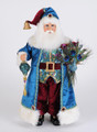 BEJEWELED SANTA FIGURINE WITH PEACOCK AND CHRISTMAS ORNAMENT