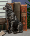 Labrador Retriever sculpture intricately cast of iron and richly finished with a rich bronze iron patina.  
