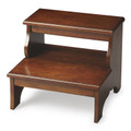 SHERWOOD FOREST WOODEN STEP STOOL - TWO-STEP BED STEPS - CHESTNUT BURL FINISH - FREE SHIPPING*