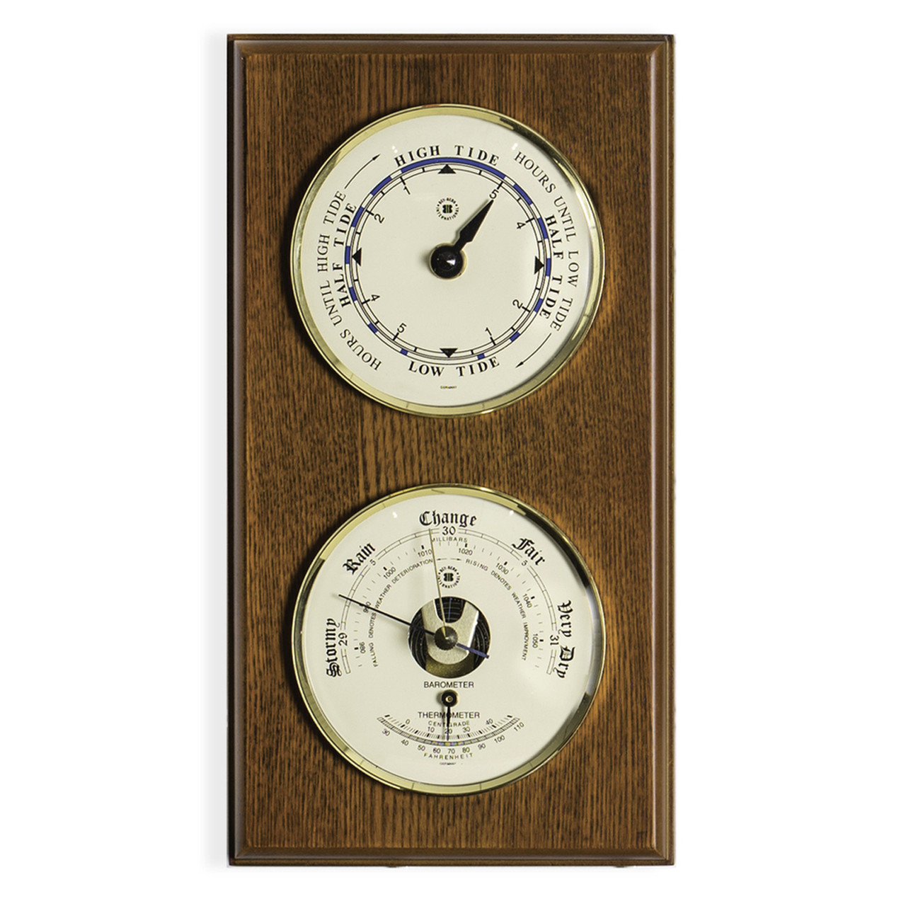 WEATHER STATIONS TIDE CLOCK AND BAROMETER & THERMOMETER "TIDEWATER" CLOCK 