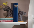 Labrador retriever bookends intricately cast of iron and finished with a rich bronze patina.