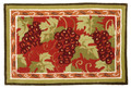this hand hooked area rug showcases luscious grape clusters and verdant foliage