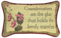 "GRANDMOTHERS ARE THE GLUE THAT HOLDS THE FAMILY TOGETHER" THROW PILLOW
