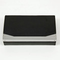 "BOGOTA" BLACK LEATHER CIGAR CASE WITH STAINLESS STEEL CUTTER