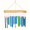 Wind chime presenting colorful blue, gray and green hand cut, sandblasted glass chimes suspended from a natural driftwood canopy.
