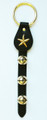 SLEIGH BELLS - BLACK LEATHER BELL STRAP WITH STARFISH CHARM & BRASS PLATED BELLS
