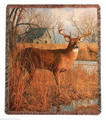 STANDING STRONG TAPESTRY THROW BLANKET - DEER THROW - 50" X 60" 