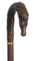 STATELY STEED CROOK HANDLE WALKING STICK - HORSE HEAD CANE