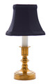 "WARWICKSHIRE" ANTIQUE BRASS MINI LAMP WITH BLACK SHADE - 10.5"H