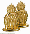 PINEAPPLE METAL BOOKENDS - SOLID BRASS PINEAPPLE BOOKENDS - DECORATIVE BOOK ENDS