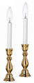 "WINDSOR" BRASS ELECTRIC WINDOW CANDLESTICK LAMPS - SET OF TWO  - 12"H