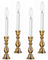 "WINDSOR" BRASS ELECTRIC WINDOW CANDLESTICK LAMPS - SET OF FOUR - 10" H