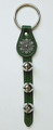 GREEN LEATHER BELL STRAP WITH SNOWFLAKE CHARM AND NICKEL-PLATED BELLS - JINGLE BELLS - SLEIGH BELLS